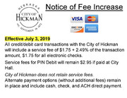 Notice of Fees Increase